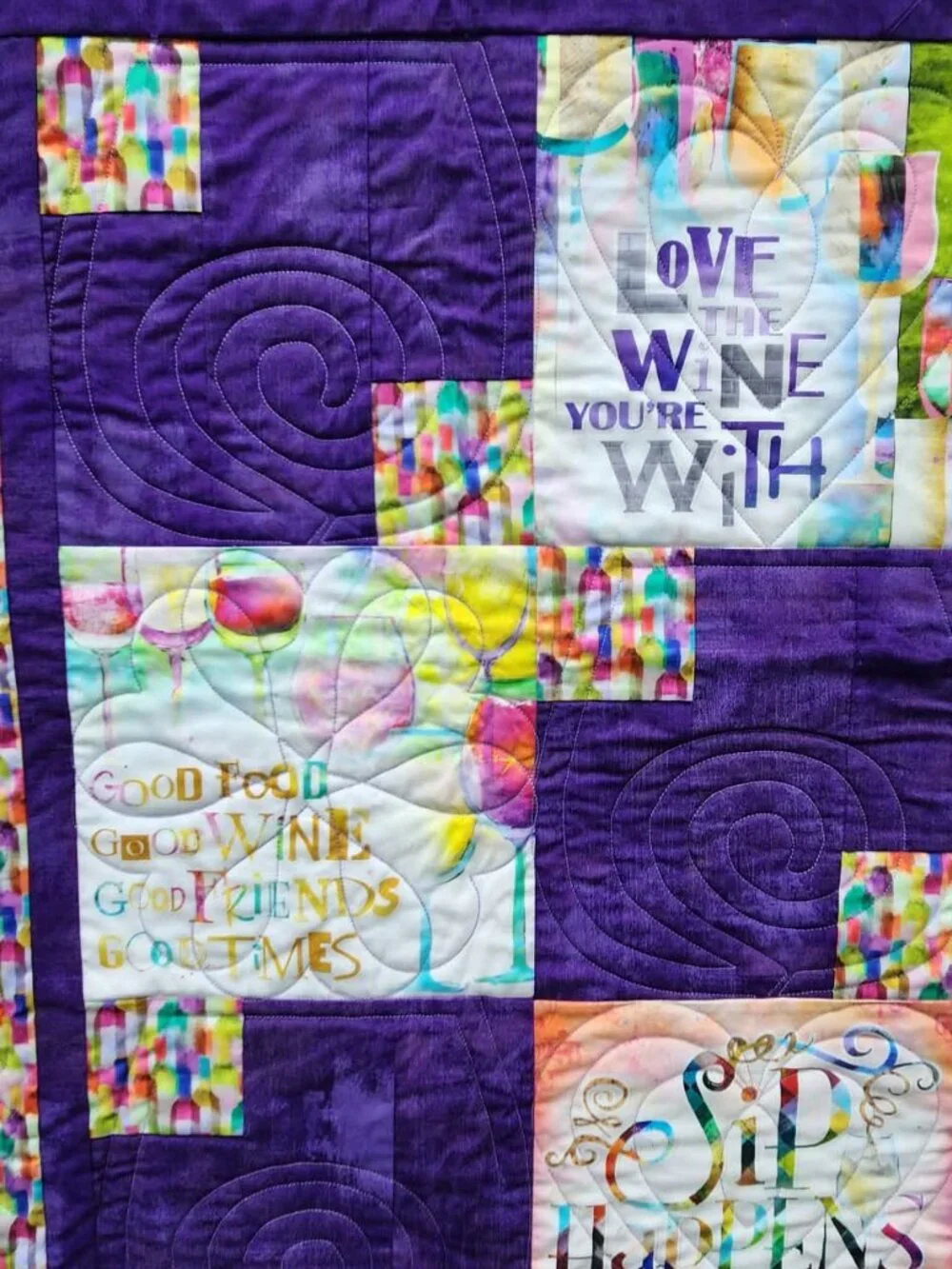Handmade Wine Themed Lap Quilt 44x61.5 One of a Kind